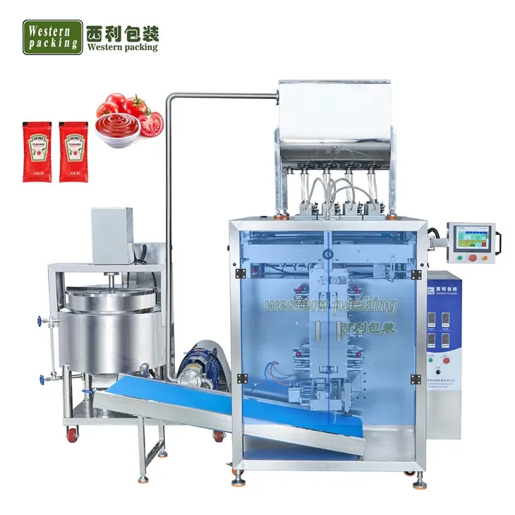 Čili mērces tomātu mērces iepakojuma mašīna