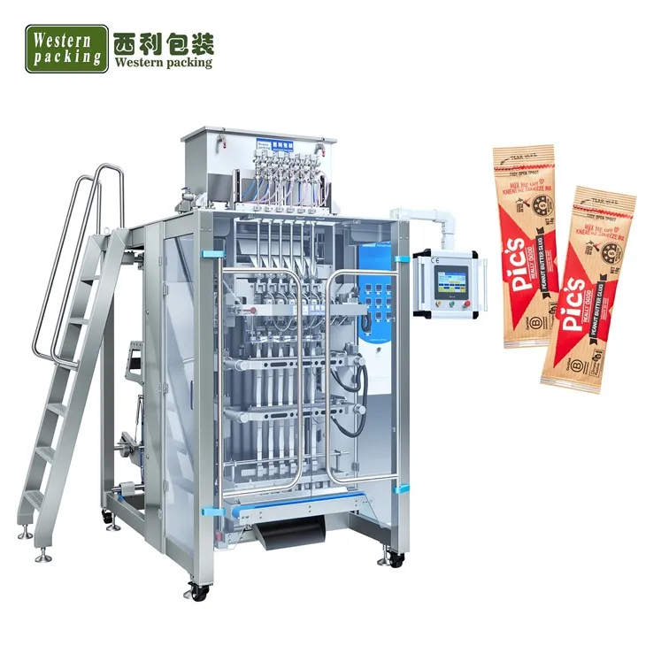 Vairāku celiņu neregulāras formas paciņu šķidruma iepakošanas mašīna